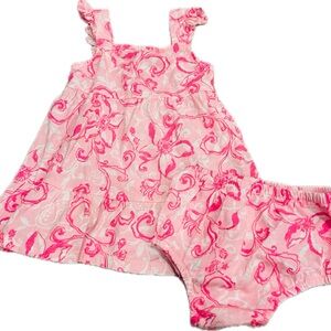 Lilly Pulitzer baby girl  Pink and White bloomers Set